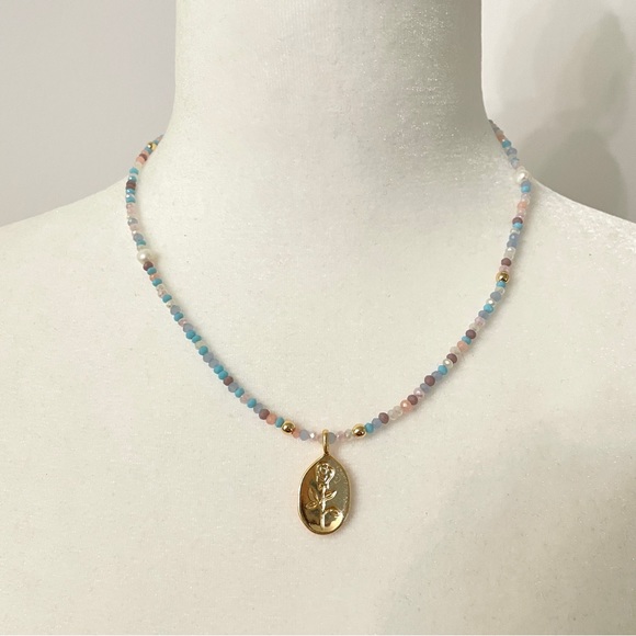 Handmade y2k beaded necklace with charm - Picture 2 of 2